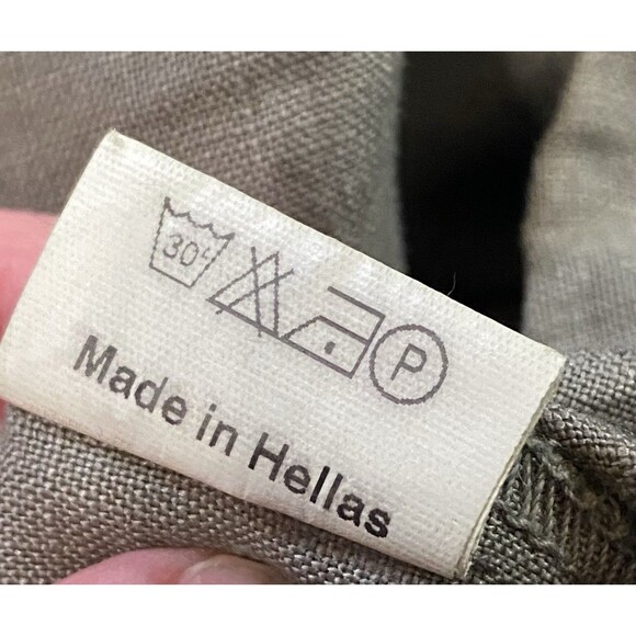 Del Sol 100% Linen Drawstring Pants Womens M Sage Green Wide Leg Greece Resort - Picture 10 of 14